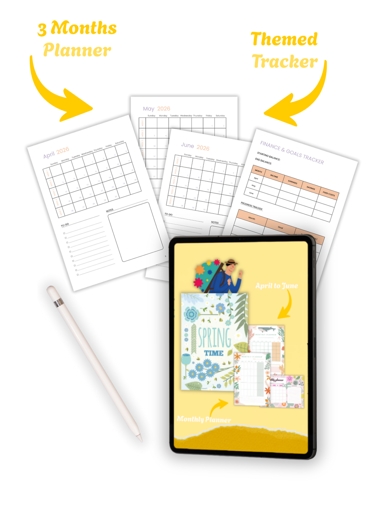 Mini Digital Planner - April to June