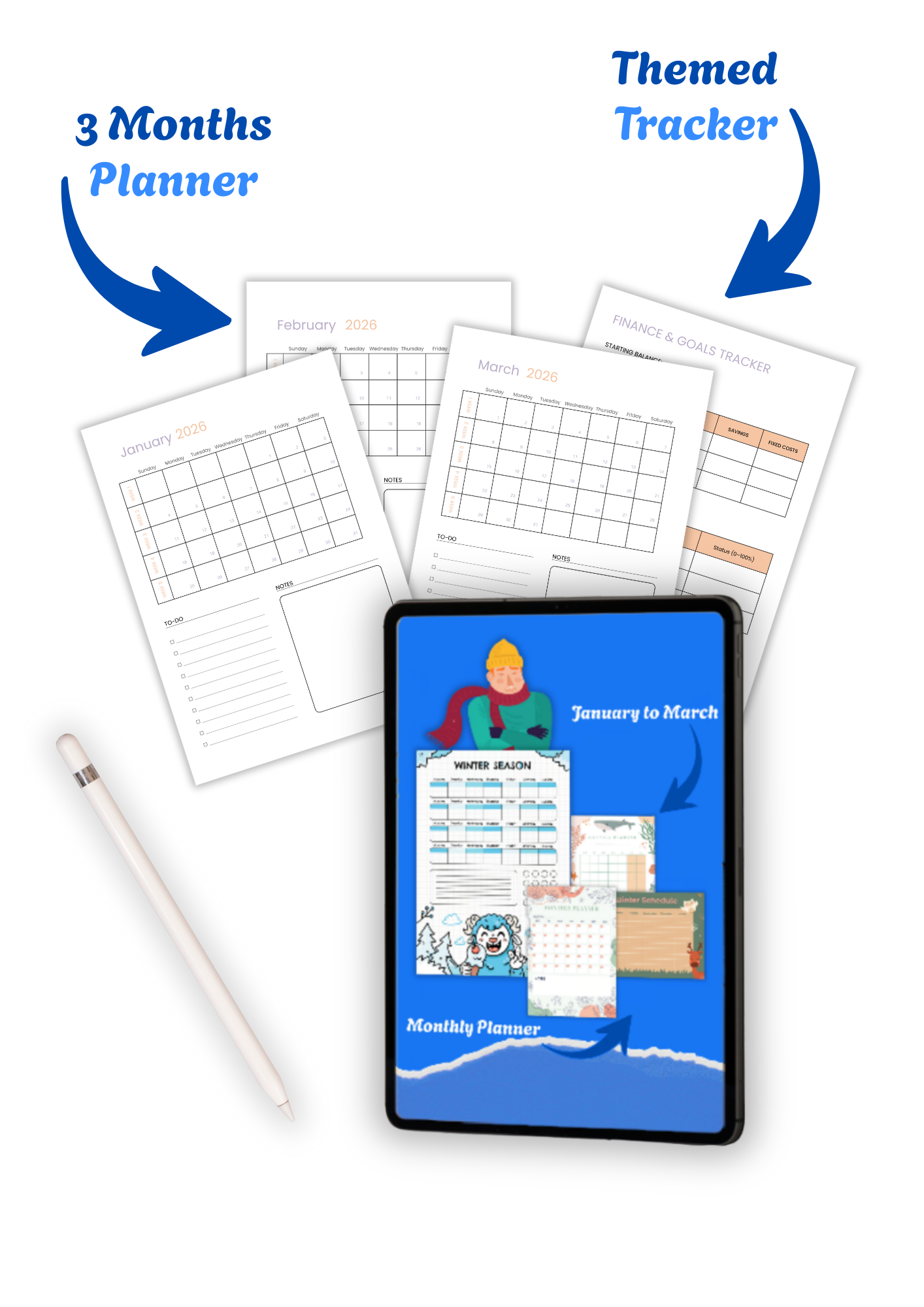 Mini Digital Planner - January to March
