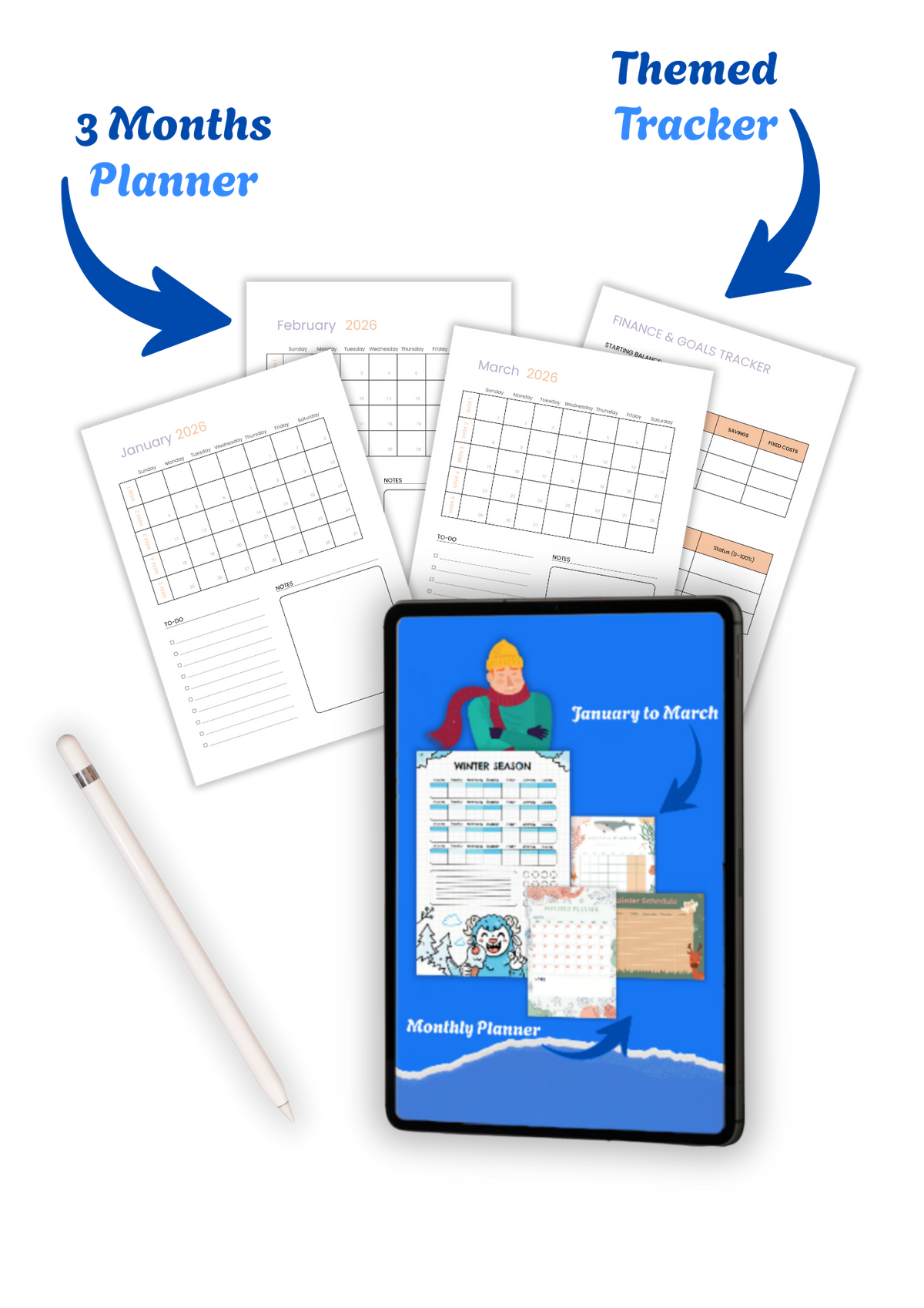 Mini Digital Planner - January to March