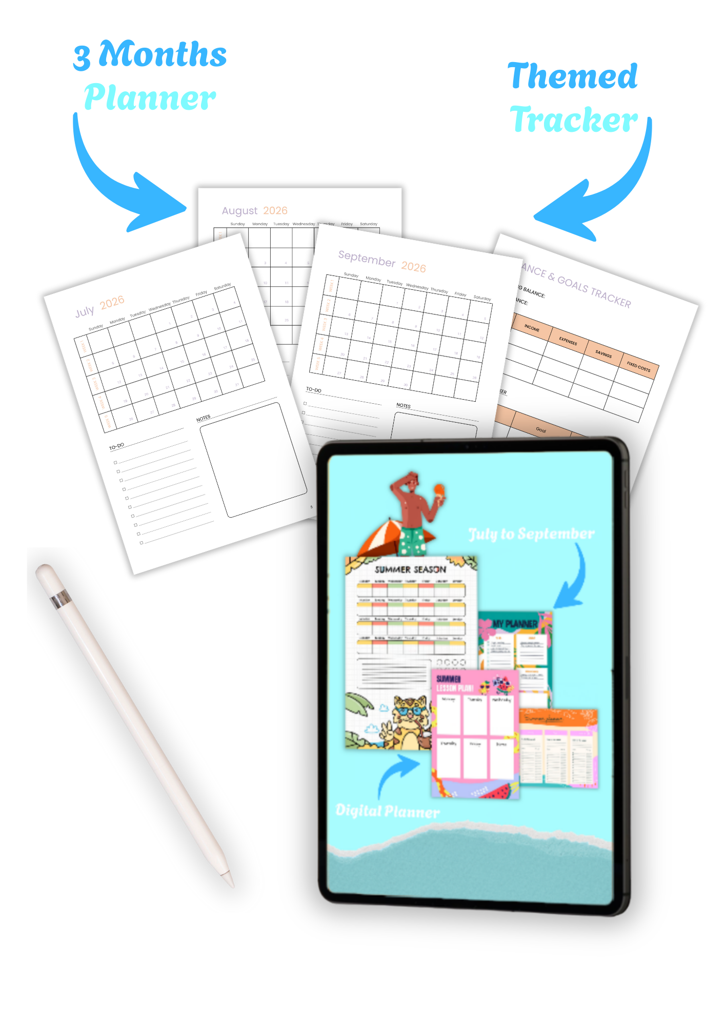 Mini Digital Planner - July to September