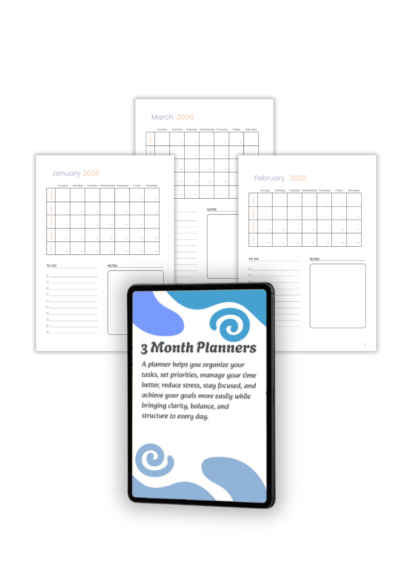 Mini Digital Planner - January to March