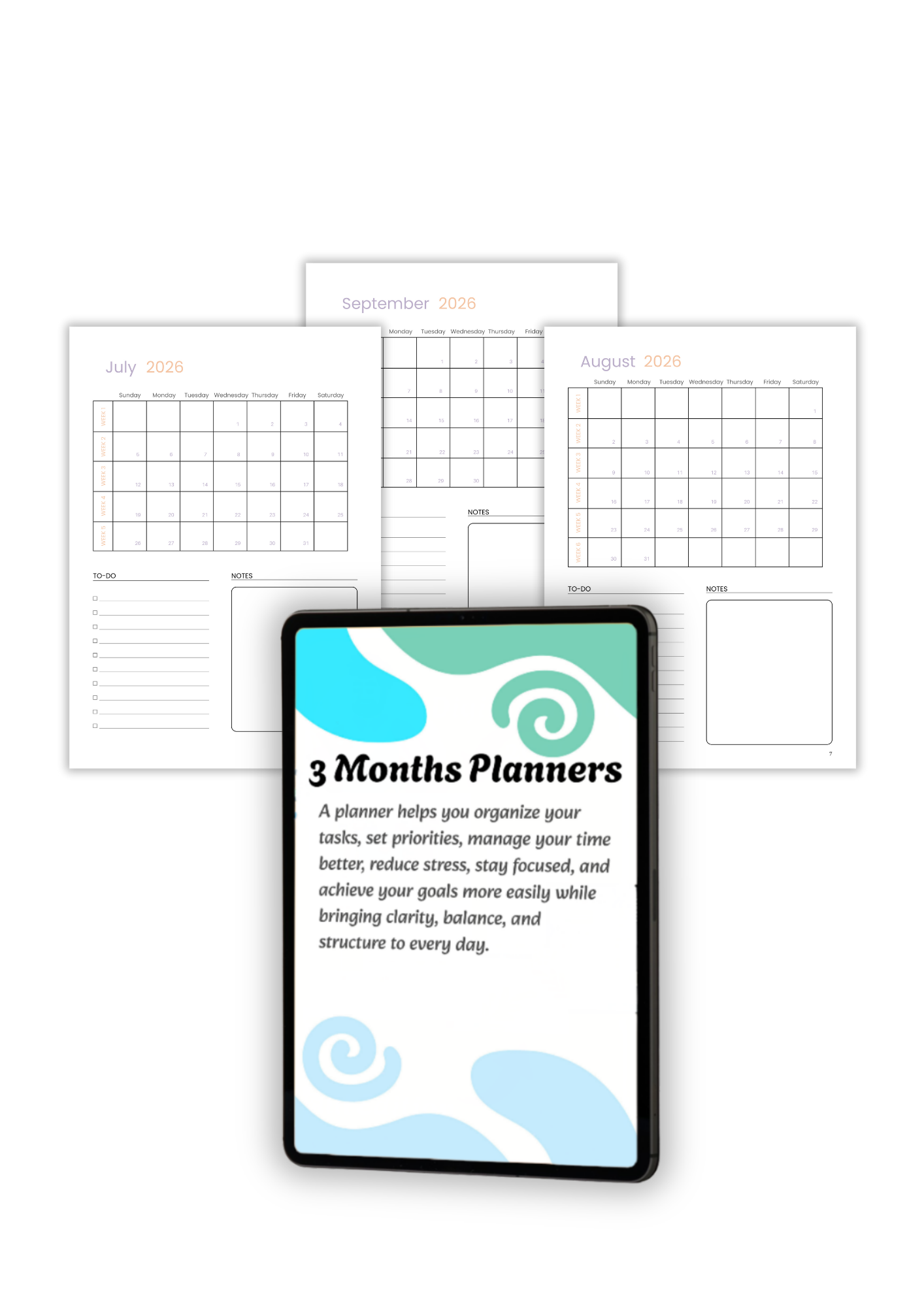 Mini Digital Planner - July to September