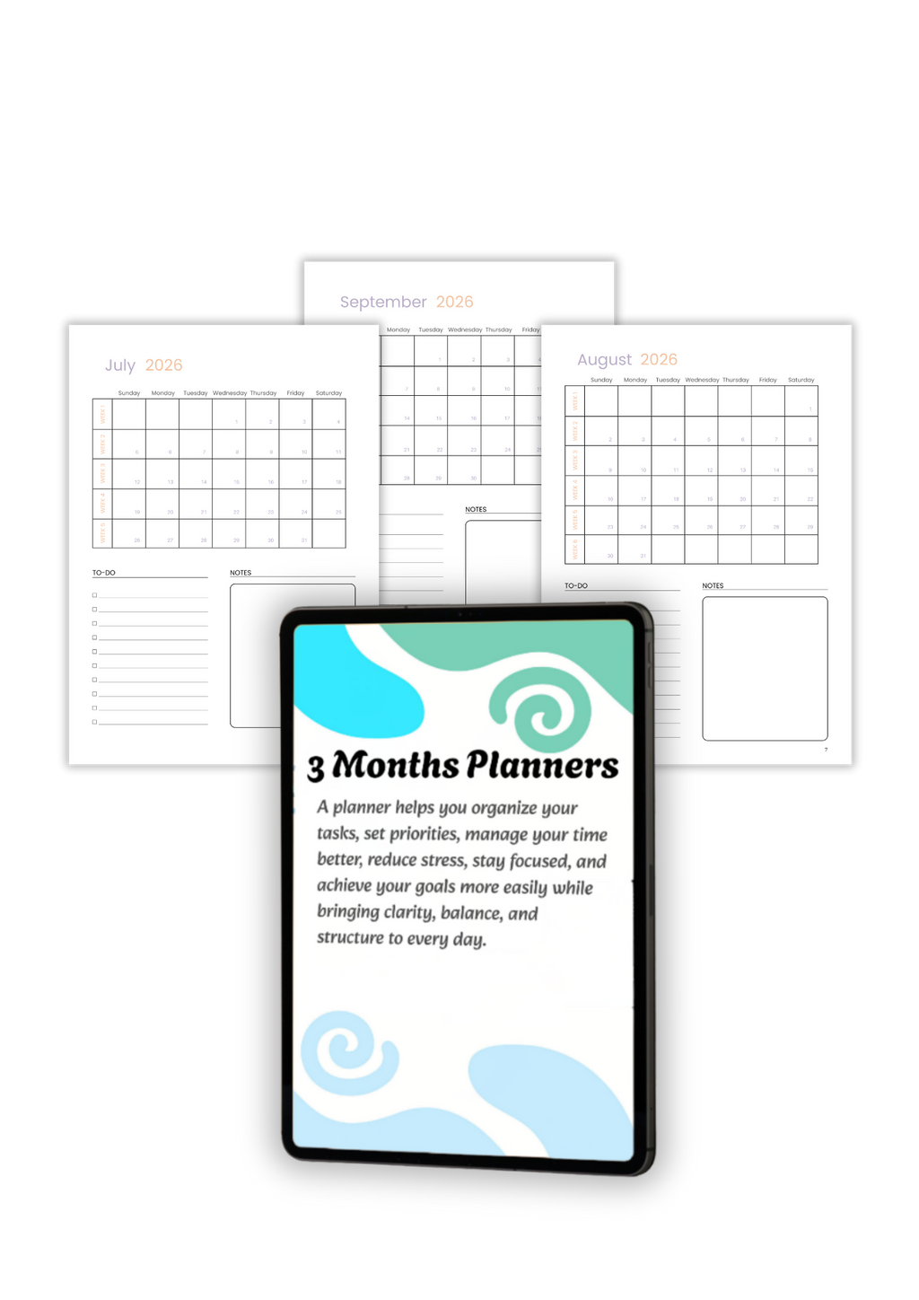 Mini Digital Planner - July to September